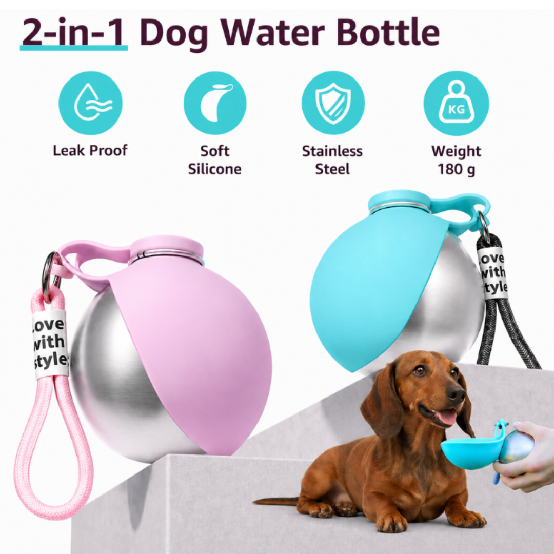 Botella de agua portátil para perros